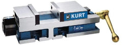 Kurt - 6" Jaw Width, 6" Jaw Opening Capacity, Horizontal Stationary Machine Vise - Hydraulic Operation, 12,600 Lb Capacity, 1 Station, 17" Long x 4.6720" High x 1-31/64" Deep, 1.735" Jaw Height, 3,200 psi Max Clamp Force - Industrial Tool & Supply