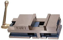 Kurt - 6" Jaw Width, 6" Jaw Opening Capacity, Horizontal Stationary Machine Vise - Air Operation, 5,000 Lb Capacity, 1 Station, 17" Long x 4.6720" High x 1-31/64" Deep, 1.735" Jaw Height, 100 psi Max Clamp Force - Industrial Tool & Supply