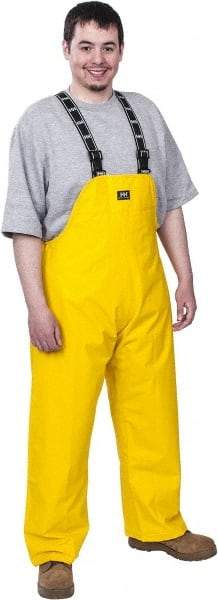 Helly Hansen - Size M, Yellow, Rain Bib Overall - 1 Pocket, Open Ankle - Industrial Tool & Supply