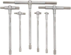 SPI - 6 Piece, 5/16 to 6 Inch, Hardened Tool Steel, Satin Chrome Finish, Telescoping Gage Set - Includes Vinyl Pouch - Industrial Tool & Supply