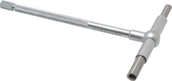 SPI - 2-1/8 to 3-1/2 Inch, 5-7/8 Inch Overall Length, Telescoping Gage - 5 Inch Long Handle, Hardened Tool Steel, Satin Chrome Finish - Industrial Tool & Supply