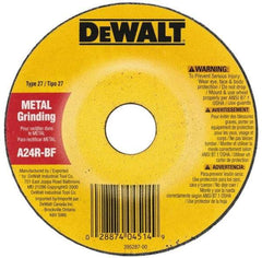 DeWALT - 24 Grit, 7" Wheel Diam, 1/8" Wheel Thickness, Type 27 Depressed Center Wheel - Zirconia Alumina, R Hardness, 8,700 Max RPM, Compatible with Angle Grinder - Industrial Tool & Supply