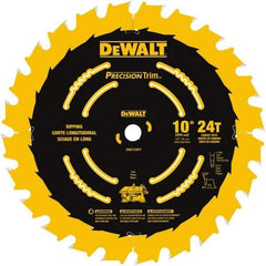 DeWALT - 10" Diam, 5/8" Arbor Hole Diam, 24 Tooth Wet & Dry Cut Saw Blade - Carbide-Tipped, Ripping Action, Standard Round Arbor - Industrial Tool & Supply