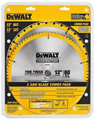 DeWALT - 12" Diam, 1" Arbor Hole Diam, 32 & 80 Tooth Wet & Dry Cut Saw Blade - Carbide-Tipped, Standard Round Arbor - Industrial Tool & Supply