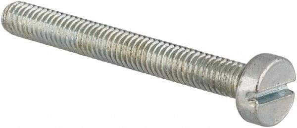 Value Collection - M3x0.50, 25mm Length Under Head Slotted Drive Machine Screw - Cheese Head, Grade 4.8 Steel, Zinc-Plated Finish, Without Washer - Industrial Tool & Supply