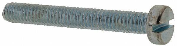 Value Collection - M4x0.70, 30mm Length Under Head Slotted Drive Machine Screw - Cheese Head, Grade 4.8 Steel, Zinc-Plated Finish, Without Washer - Industrial Tool & Supply