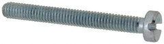 Value Collection - M4x0.70, 35mm Length Under Head Slotted Drive Machine Screw - Cheese Head, Grade 4.8 Steel, Zinc-Plated Finish, Without Washer - Industrial Tool & Supply