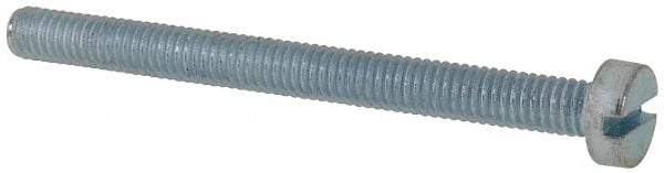 Value Collection - M4x0.70, 45mm Length Under Head Slotted Drive Machine Screw - Cheese Head, Grade 4.8 Steel, Zinc-Plated Finish, Without Washer - Industrial Tool & Supply