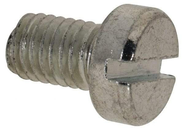 Value Collection - M5x0.80, 8mm Length Under Head Slotted Drive Machine Screw - Cheese Head, Grade 4.8 Steel, Zinc-Plated Finish, Without Washer - Industrial Tool & Supply