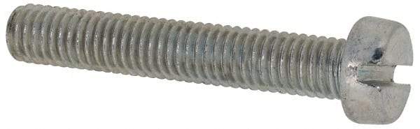 Value Collection - M5x0.80, 30mm Length Under Head Slotted Drive Machine Screw - Cheese Head, Grade 4.8 Steel, Zinc-Plated Finish, Without Washer - Industrial Tool & Supply