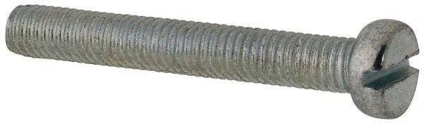 Value Collection - M5x0.80, 35mm Length Under Head Slotted Drive Machine Screw - Cheese Head, Grade 4.8 Steel, Zinc-Plated Finish, Without Washer - Industrial Tool & Supply
