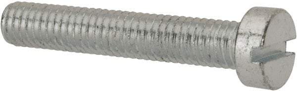 Value Collection - M6x1.00, 35mm Length Under Head Slotted Drive Machine Screw - Cheese Head, Grade 4.8 Steel, Zinc-Plated Finish, Without Washer - Industrial Tool & Supply