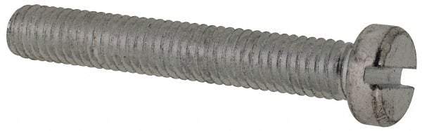 Value Collection - M6x1.00, 40mm Length Under Head Slotted Drive Machine Screw - Cheese Head, Grade 4.8 Steel, Zinc-Plated Finish, Without Washer - Industrial Tool & Supply