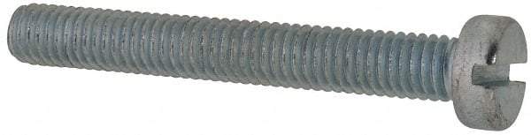 Value Collection - M6x1.00, 45mm Length Under Head Slotted Drive Machine Screw - Cheese Head, Grade 4.8 Steel, Zinc-Plated Finish, Without Washer - Industrial Tool & Supply