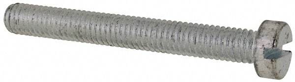 Value Collection - M6x1.00, 50mm Length Under Head Slotted Drive Machine Screw - Cheese Head, Grade 4.8 Steel, Zinc-Plated Finish, Without Washer - Industrial Tool & Supply