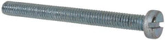 Value Collection - M6x1.00, 60mm Length Under Head Slotted Drive Machine Screw - Cheese Head, Grade 4.8 Steel, Zinc-Plated Finish, Without Washer - Industrial Tool & Supply