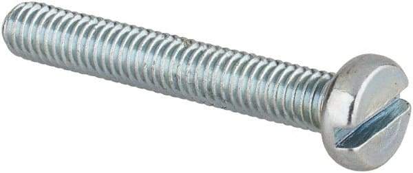 Value Collection - M3x0.50, 20mm Length Under Head Slotted Drive Machine Screw - Cheese Head, Grade 4.8 Steel, Zinc-Plated Finish, Without Washer - Industrial Tool & Supply