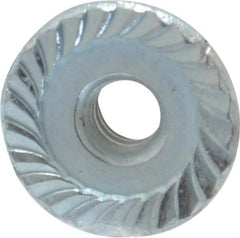 Value Collection - #6-32, 27/64" Flange Diam, Serrated Flange Nut - Grade Grade 2 Steel, Zinc-Plated Finish, 0.171" Flange Height - Industrial Tool & Supply