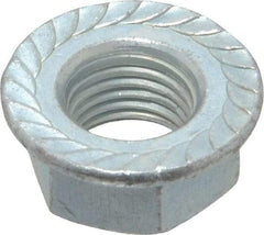 Value Collection - 3/8-24, 3/4" Flange Diam, Serrated Flange Nut - Grade Grade 2 Steel, Zinc-Plated Finish, 0.347" Flange Height - Industrial Tool & Supply