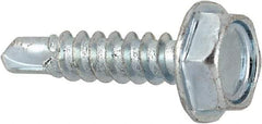 Value Collection - #6, Hex Washer Head, Hex Drive, 5/8" Length Under Head, #2 Point, Self Drilling Screw - Grade 1016-1024 Steel, Zinc-Plated Finish - Industrial Tool & Supply