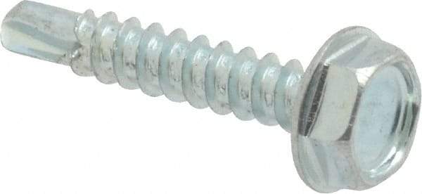 Value Collection - #6, Hex Washer Head, Hex Drive, 3/4" Length Under Head, #2 Point, Self Drilling Screw - Grade 1016-1024 Steel, Zinc-Plated Finish - Industrial Tool & Supply