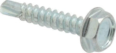 Value Collection - #6, Hex Washer Head, Hex Drive, 3/4" Length Under Head, #2 Point, Self Drilling Screw - Grade 1016-1024 Steel, Zinc-Plated Finish - Industrial Tool & Supply
