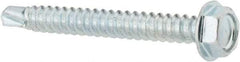 Value Collection - #8, Hex Washer Head, Hex Drive, 1-1/2" Length Under Head, #2 Point, Self Drilling Screw - Grade 1016-1024 Steel, Zinc-Plated Finish - Industrial Tool & Supply