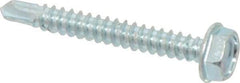 Value Collection - #10, Hex Washer Head, Hex Drive, 1-1/2" Length Under Head, #3 Point, Self Drilling Screw - Grade 1016-1024 Steel, Zinc-Plated Finish - Industrial Tool & Supply