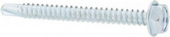 Value Collection - #10, Hex Washer Head, Hex Drive, 2" Length Under Head, #3 Point, Self Drilling Screw - Grade 1016-1024 Steel, Zinc-Plated Finish - Industrial Tool & Supply