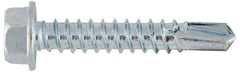 Value Collection - #10, Hex Washer Head, Hex Drive, 3" Length Under Head, #3 Point, Self Drilling Screw - Grade 1016-1024 Steel, Zinc-Plated Finish - Industrial Tool & Supply