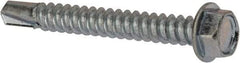 Value Collection - #12, Hex Washer Head, Hex Drive, 1-3/4" Length Under Head, #3 Point, Self Drilling Screw - Grade 1016-1024 Steel, Zinc-Plated Finish - Industrial Tool & Supply