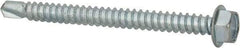 Value Collection - #12, Hex Washer Head, Hex Drive, 2-1/2" Length Under Head, #3 Point, Self Drilling Screw - Grade 1016-1024 Steel, Zinc-Plated Finish - Industrial Tool & Supply