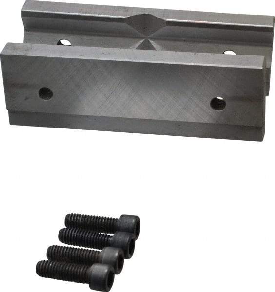 Cardinal Tool - 6" Wide x 2mm High, Step Vise Jaw - Hard, Steel, Fixed Jaw, Compatible with 6" Vises - Industrial Tool & Supply