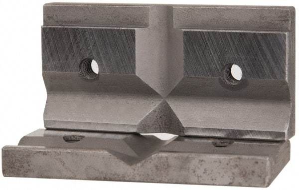 Cardinal Tool - 4" Wide x 1.5mm High, V-Groove Vise Jaw - Hard, Steel, Fixed Jaw, Compatible with 4" Vises - Industrial Tool & Supply