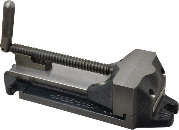 Cardinal Tool - 4" Jaw Opening Capacity x 1-1/2" Throat Depth, Horizontal Drill Press Vise - 4" Wide Jaw, Stationary Base, Rapid Action, 11-1/2" OAL x 2-7/8" Overall Height, Steel - Industrial Tool & Supply