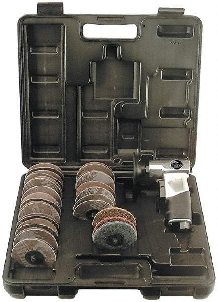 Florida Pneumatic - 3" Max Disc, 15,000 RPM, Pneumatic Handheld Disc Sander - 4 CFM, 1/4 NPT Inlet, 0.33 hp, 90 psi - Industrial Tool & Supply