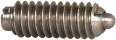 Gibraltar - 8-32, 7/16" Thread Length, 0.052" Plunger Projection, Stainless Steel Threaded Spring Plunger - 0.07" Max Plunger Diam, 0.437" Plunger Length, 0.5 Lb Init End Force, 1.5 Lb Final End Force - Industrial Tool & Supply