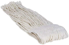 PRO-SOURCE - 5" White Head Band, Medium Rayon Cut End Mop Head - 8 Ply, Clamp Jaw Connection, Use for Heavy Duty Floor Cleaning - Industrial Tool & Supply