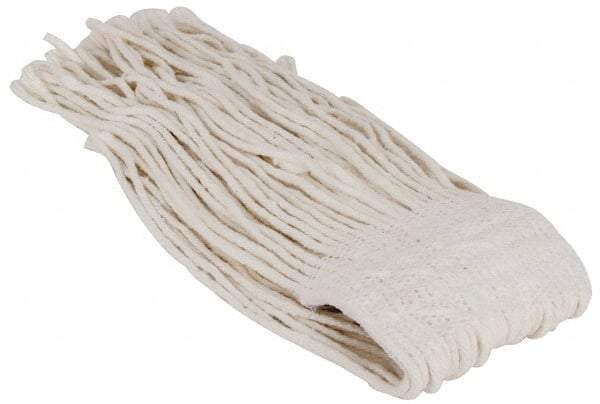 PRO-SOURCE - 5" White Head Band, Large Rayon Cut End Mop Head - 8 Ply, Clamp Jaw Connection, Use for Heavy Duty Floor Cleaning - Industrial Tool & Supply