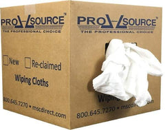 PRO-SOURCE - Wide Virgin Cotton Rags - White, Fleece and Sweatshirt, Low Lint, 10 Lbs. at 3 to 4 per Pound, Box - Industrial Tool & Supply