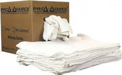 PRO-SOURCE - 19 Inch Long x 16 Inch Wide Virgin Utility Cotton Towels - White, Terry Cloth, Low Lint, 5 Lbs. at 3 to 4 per Pound, Box - Industrial Tool & Supply