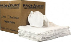 PRO-SOURCE - 19 Inch Long x 16 Inch Wide Virgin Utility Cotton Towels - White, Terry Cloth, Low Lint, 10 Lbs. at 3 to 4 per Pound, Box - Industrial Tool & Supply