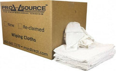 PRO-SOURCE - 19 Inch Long x 16 Inch Wide Virgin Utility Cotton Towels - White, Terry Cloth, Low Lint, 25 Lbs. at 3 to 4 per Pound, Box - Industrial Tool & Supply