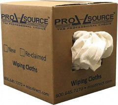 PRO-SOURCE - Reclaimed Cotton Polishing and Dust Cloths - White, Flannel, Low Lint, 5 Lbs. at 3 to 4 per Pound, Box - Industrial Tool & Supply