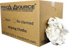 PRO-SOURCE - Reclaimed Cotton Polishing and Dust Cloths - White, Flannel, Low Lint, 25 Lbs. at 3 to 4 per Pound, Box - Industrial Tool & Supply