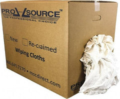 PRO-SOURCE - Reclaimed Cotton Polishing and Dust Cloths - White, Flannel, Low Lint, 50 Lbs. at 3 to 4 per Pound, Box - Industrial Tool & Supply