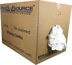 PRO-SOURCE - Cotton Reclaimed Medium Weight Rags - White, Low Lint, 50 Lbs. Bale - Industrial Tool & Supply