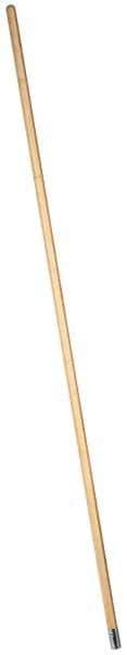 PRO-SOURCE - 60" Wood Female Thread Mop Handle - 1-1/8" Handle Diam, Metal Connector, Use with Wet Mops - Industrial Tool & Supply
