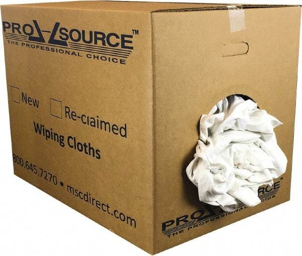 PRO-SOURCE - Virgin Cotton Rags - White, T-Shirt, Lint Free, Box - Industrial Tool & Supply