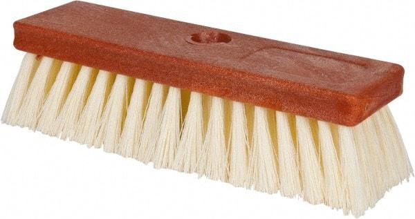 PRO-SOURCE - 1-1/2" Bristle Length, Polypropylene Utility Scrub Brush - 10" OAL, Wood Block - Industrial Tool & Supply